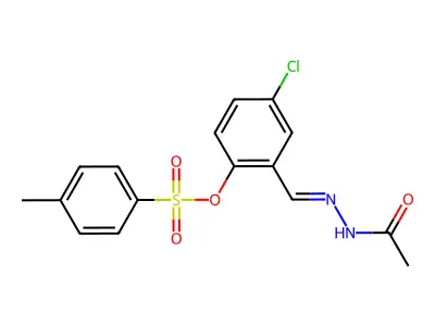 2-[(E)-(2-acetylhydrazinylidene)methyl]-4-chlorophenyl 4-methylbenzenesulfonate structure