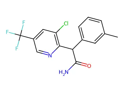 2-[3-Chloro-5-(trifluoromethyl)pyridin-2-yl]-2-(3-methylphenyl)acetamide structure