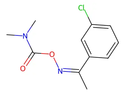 [1-(3-chlorophenyl)ethylideneamino] N,N-dimethylcarbamate structure