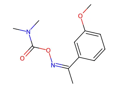 [1-(3-methoxyphenyl)ethylideneamino] N,N-dimethylcarbamate structure
