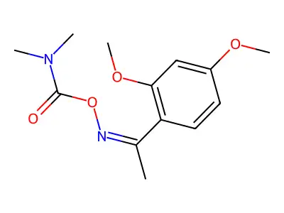 Ethanone,1-(2,4-dimethoxyphenyl)-, O-[(dimethylamino)carbonyl]oxime (9CI) structure