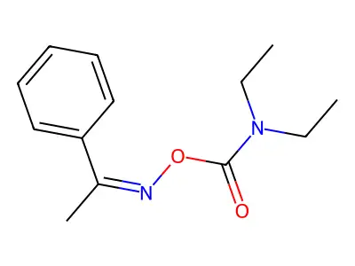 (1-phenylethylideneamino) N,N-diethylcarbamate structure