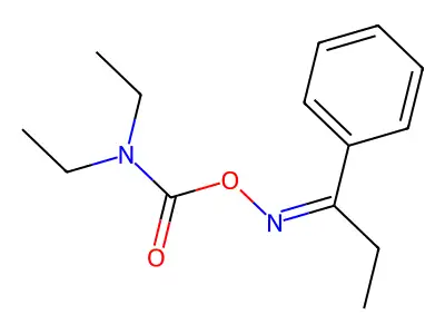 (1-phenylpropylideneamino) N,N-diethylcarbamate structure