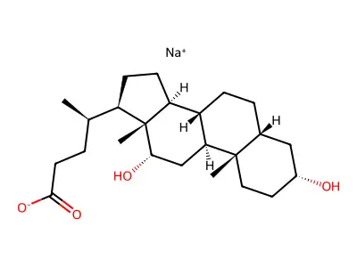 Cholan-24-oic acid, 3,12-dihydroxy-, monosodium salt, (3alpha,5beta,12alpha)- structure