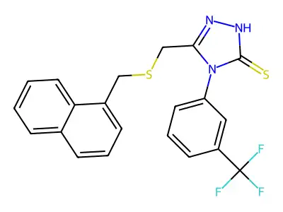 2,4-Dihydro-5-[[(1-naphthalenylmethyl)thio]methyl]-4-[3-(trifluoromethyl)phenyl]-3H-1,2,4-triazole-3-thione structure