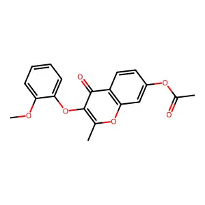 3-(2-methoxyphenoxy)-2-methyl-4-oxo-4H-chromen-7-yl acetate structure