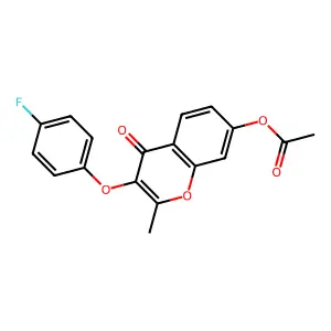 3-(4-Fluorophenoxy)-2-methyl-4-oxo-4H-chromen-7-YL acetate structure