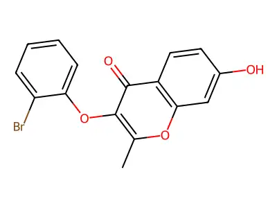 3-(2-bromophenoxy)-7-hydroxy-2-methyl-4H-chromen-4-one structure