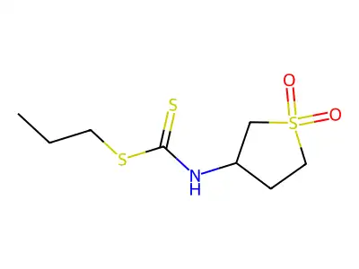 Propyl 1,1-dioxidotetrahydrothien-3-yldithiocarbamate structure