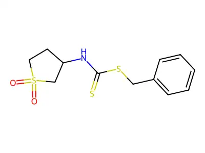 Benzyl (1,1-dioxidotetrahydrothiophen-3-yl)carbamodithioate structure