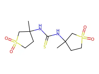1,3-Bis(3-methyl-1,1-dioxothiolan-3-yl)thiourea structure