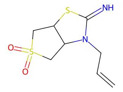 3-Allyl-5,5-dioxo-hexahydro-5lambda*6*-thieno[3,4-d]thiazol-2-ylideneamine structure