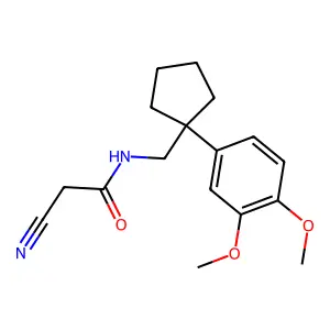 2-cyano-N-[[1-(3,4-dimethoxyphenyl)cyclopentyl]methyl]acetamide structure