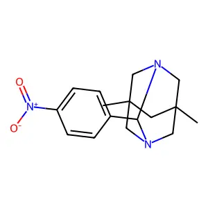 5,7-Dimethyl-2-(4-nitrophenyl)-1,3-diazatricyclo[3.3.1.1~3,7~]decane structure