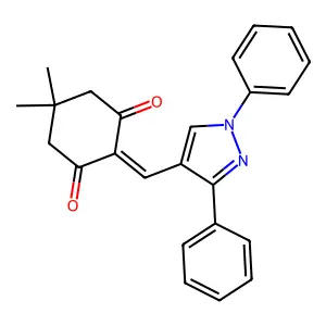 2-(1,3-Diphenyl-1H-pyrazol-4-ylmethylene)-5,5-dimethyl-cyclohexane-1,3-dione structure