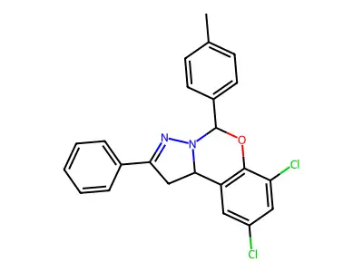 7,9-DI-CL-5-(4-Methylphenyl)-2-PH-1,10B-dihydropyrazolo(1,5-C)(1,3)benzoxazine structure