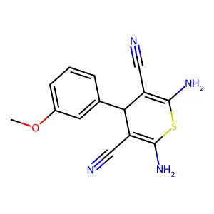 2,6-Diamino-4-(3-methoxyphenyl)-4H-thiopyran-3,5-dicarbonitrile structure