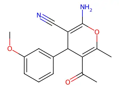 5-Acetyl-2-amino-4-(3-methoxyphenyl)-6-methyl-4H-pyran-3-carbonitrile structure