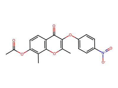 2,8-Dimethyl-3-(4-nitrophenoxy)-4-oxo-4H-chromen-7-YL acetate structure