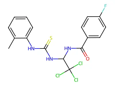 4-Fluoro-N-(2,2,2-trichloro-1-((2-toluidinocarbothioyl)amino)ethyl)benzamide structure
