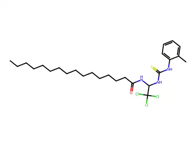 N-(2,2,2-Trichloro-1-((2-toluidinocarbothioyl)amino)ethyl)hexadecanamide structure
