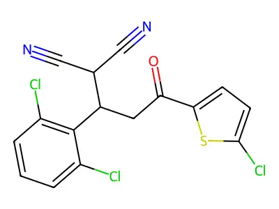 2-(3-(5-Chloro-2-thienyl)-1-(2,6-dichlorophenyl)-3-oxopropyl)malononitrile structure
