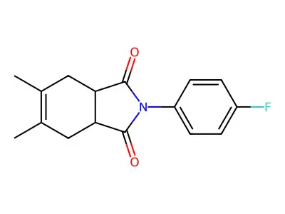 2-(4-fluorophenyl)-5,6-dimethyl-3a,4,7,7a-tetrahydro-1H-isoindole-1,3(2H)-dione structure