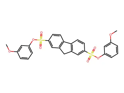 Bis(3-methoxyphenyl) 9H-fluorene-2,7-disulfonate structure