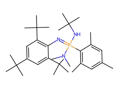 ([(tert-butyl)amino]{[2,4,6-tris(tert-butyl)phenyl]azamethylene}(2,4,6-trimeth ylphenyl)phosphino)dimethylamine structure