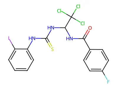 4-Fluoro-N-(2,2,2-trichloro-1-(((2-iodoanilino)carbothioyl)amino)ethyl)benzamide structure