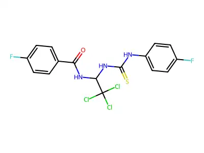 4-F-N-(2,2,2-Trichloro-1-(((4-fluoroanilino)carbothioyl)amino)ethyl)benzamide structure