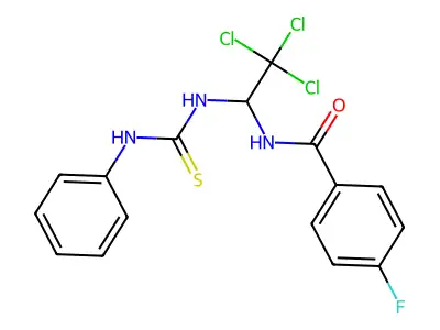 N-(1-((Anilinocarbothioyl)amino)-2,2,2-trichloroethyl)-4-fluorobenzamide structure