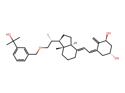 1,3-Cyclohexanediol,4-methylene-5-[(2E)-[(1R,3aS,7aR)-octahydro-1-[(1R)-2-[[3-(1-hydroxy-1-methylethyl)phenyl]methoxy]-1-methylethyl]-7a-methyl-4H-inden-4-ylidene]ethylidene]-, (1R,3S,5Z)- structure