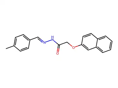 N-[(4-methylphenyl)methylideneamino]-2-naphthalen-2-yloxyacetamide structure