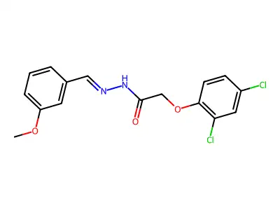 2-(2,4-dichlorophenoxy)-N-[(3-methoxyphenyl)methylideneamino]acetamide structure