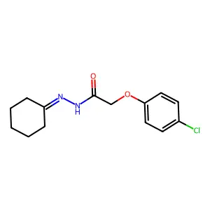 2-(4-chlorophenoxy)-N'-cyclohexylideneacetohydrazide structure