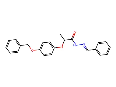 N-(benzylideneamino)-2-(4-phenylmethoxyphenoxy)propanamide structure
