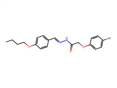 2-(4-bromophenoxy)-N-[(4-butoxyphenyl)methylideneamino]acetamide structure