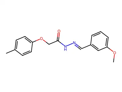 N-[(3-methoxyphenyl)methylideneamino]-2-(4-methylphenoxy)acetamide structure