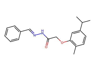 N-(benzylideneamino)-2-(2-methyl-5-propan-2-ylphenoxy)acetamide structure