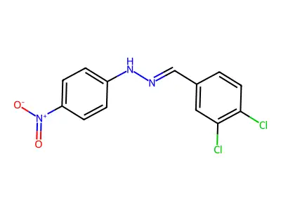 N-[(3,4-dichlorophenyl)methylideneamino]-4-nitroaniline structure