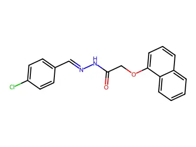 N-[(4-chlorophenyl)methyleneamino]-2-(1-naphthyloxy)acetamide structure