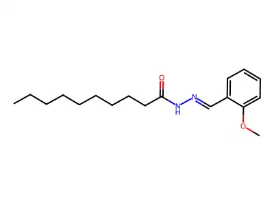 N-[(2-methoxyphenyl)methylideneamino]decanamide structure