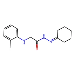 N'-Cyclohexylidene-2-(2-toluidino)acetohydrazide structure