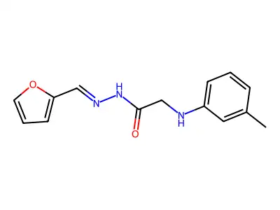 N-(furan-2-ylmethylideneamino)-2-(3-methylanilino)acetamide structure
