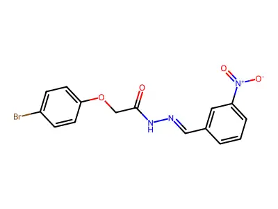 2-(4-bromophenoxy)-N-[(3-nitrophenyl)methylideneamino]acetamide structure