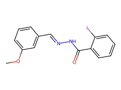 2-iodo-N-[(3-methoxyphenyl)methylideneamino]benzamide structure