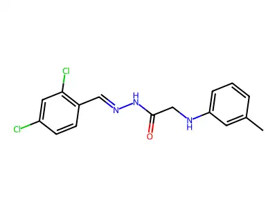 N-[(2,4-dichlorophenyl)methylideneamino]-2-(3-methylanilino)acetamide structure