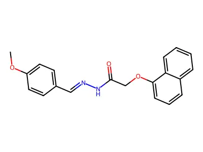 N-[(4-methoxyphenyl)methyleneamino]-2-(1-naphthyloxy)acetamide structure