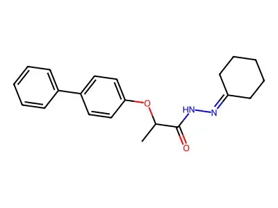2-((1,1'-Biphenyl)-4-yloxy)-N'-cyclohexylidenepropanohydrazide structure